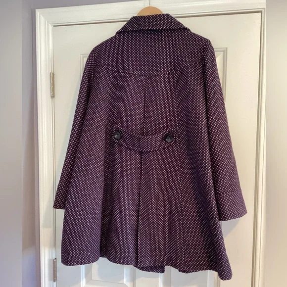 Miss Sixty Double Breasted Tweed Wool Blend Pea Coat L - Picture 4 of 16